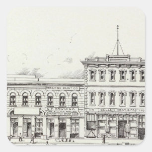 Battery East side Pine and California Square Sticker