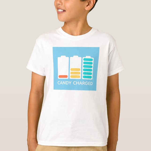 Battery Energy Charged By Candy Funny T-Shirt (Front)
