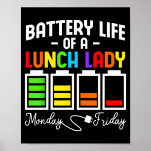 Battery Life Of A Lunch Lady Monday Friday Busy Sc Poster