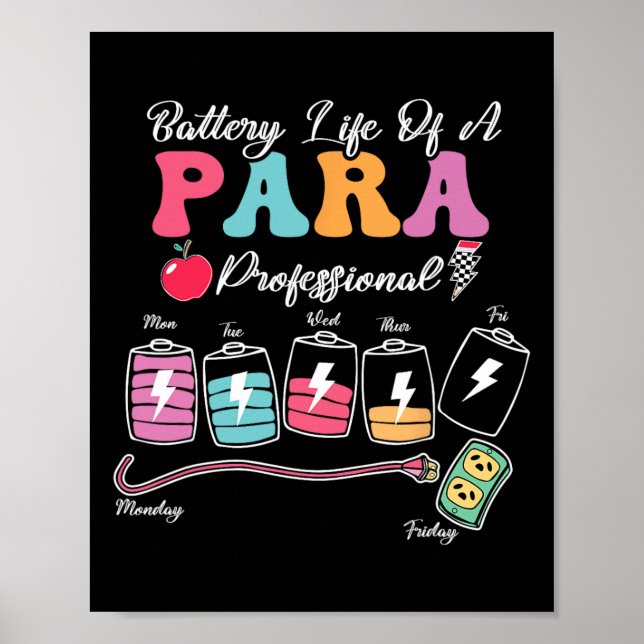 Battery Life Of A Para Paraprofessional Back To Sc Poster (Front)