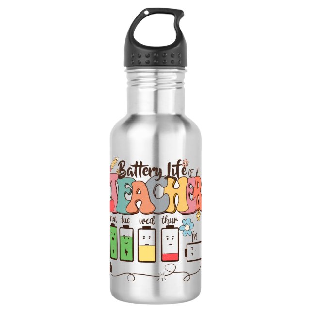 Battery Life of a Teacher – Relatable Educator 532 Ml Water Bottle (Front)