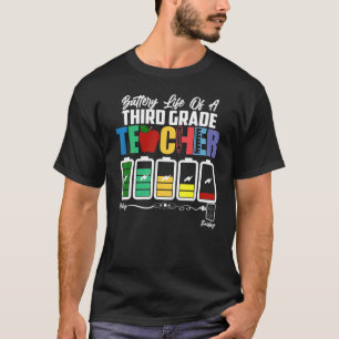 Battery Life Of A Third Grade Teacher First Day Of T-Shirt