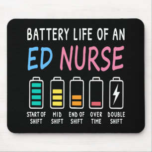 Battery life of an ED nurse levels humor Mouse Mat