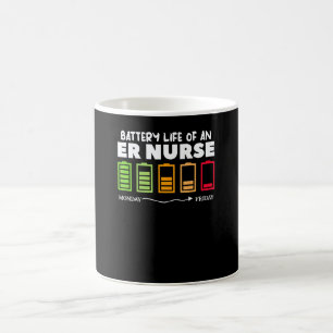 Battery Life Of An ER Nurse Emergency Room Nurses  Coffee Mug