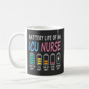 Battery life of an ICU nurse humor chart Coffee Mug