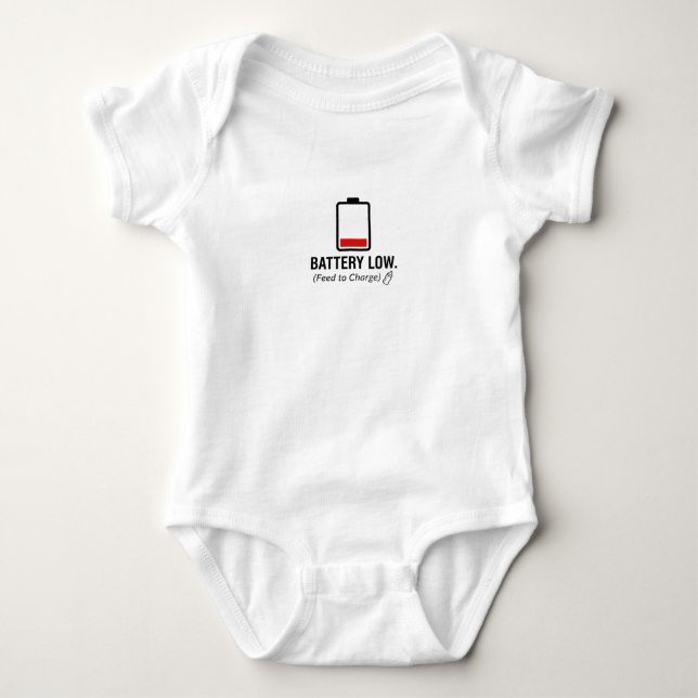 "BATTERY LOW. (Feed to Charge)" Humorous Tech Tee (Front)