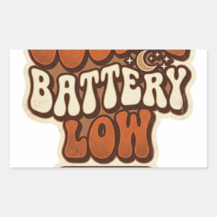Battery Low Retro Sticker   Funny Aesthetic Vintag