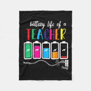 Battery Of Life A Teacher Thanksgiving Christmas Fleece Blanket