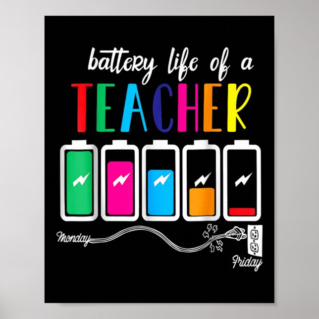 Battery Of Life A Teacher Thanksgiving Christmas  Poster (Front)