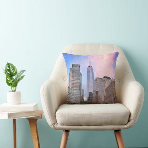 Battery Park from Staten Island Ferry NYC Cushion