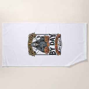 Battery Repair Witch Funny Halloween Technician Sh Beach Towel