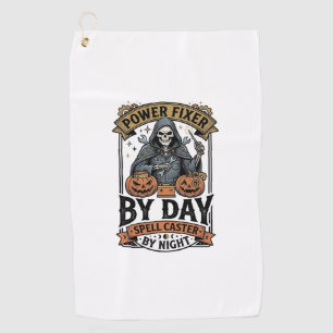 Battery Repair Witch Funny Halloween Technician Sh Golf Towel
