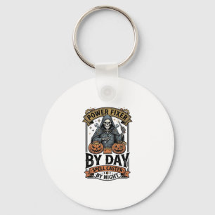 Battery Repair Witch Funny Halloween Technician Sh Key Ring