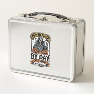 Battery Repair Witch Funny Halloween Technician Sh Metal Lunch Box