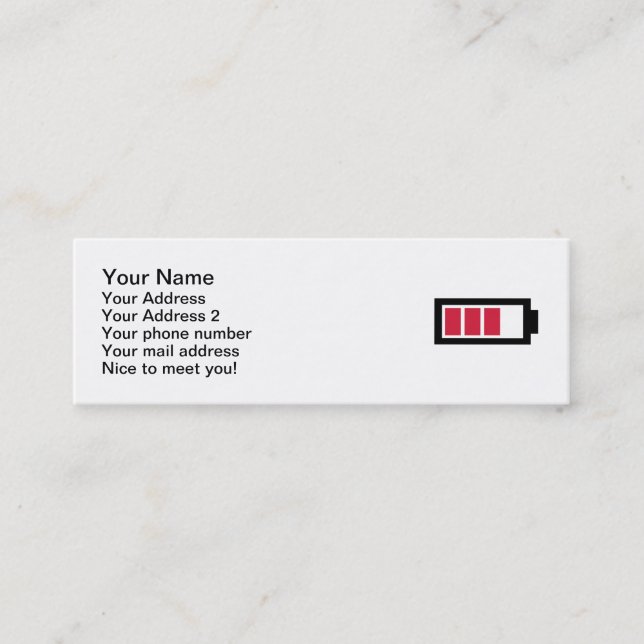 Battery symbol mini business card (Front)
