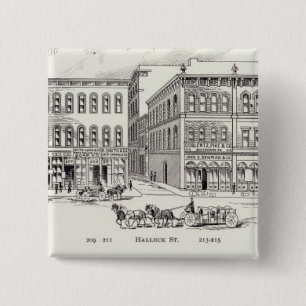 Battery West side California and Sacramento 15 Cm Square Badge