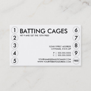 batting cages punch card