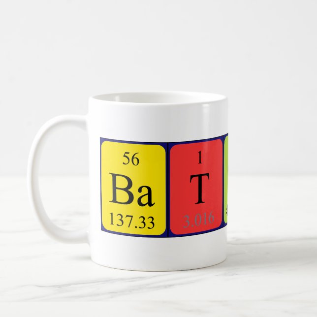 Battista periodic table name mug (Left)