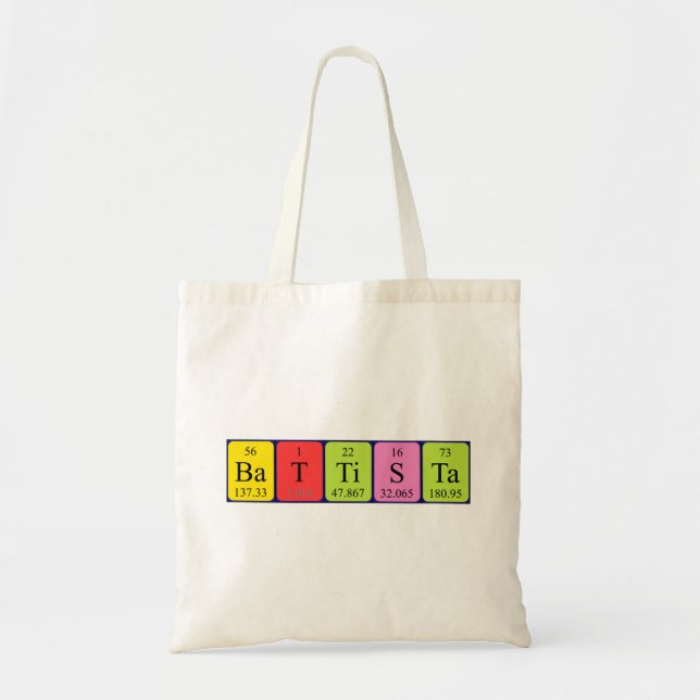 Battista periodic table name tote bag (Front)