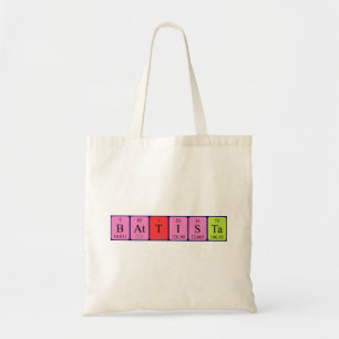 Battista periodic table name tote bag