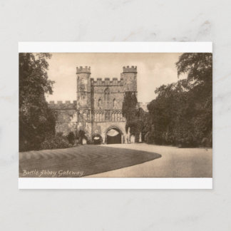 Battle Abbey Gateway Vintage Sepia View Postcard