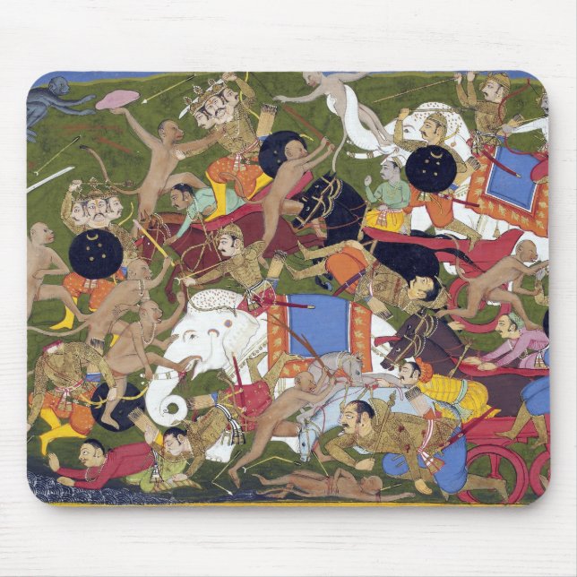 Battle at Lanka Ramayana Udaipur India Sahibdin  Mouse Mat (Front)