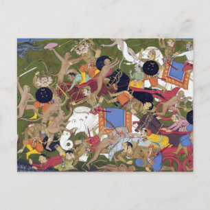 Battle at Lanka Ramayana Udaipur India Sahibdin Postcard