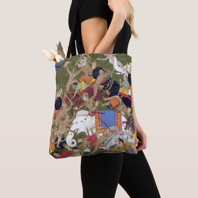 Battle at Lanka Ramayana Udaipur India Sahibdin  Tote Bag (Close Up)