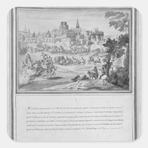 Battle at Porte Sainte-Antoine, 2nd July 1652 Square Sticker