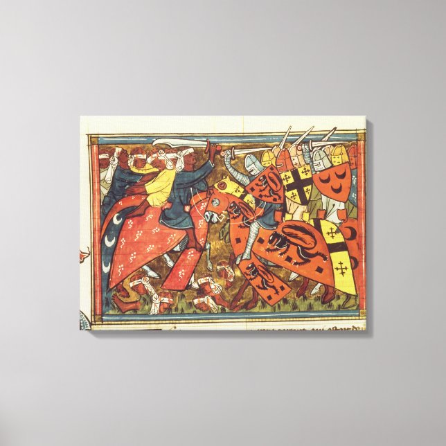 Battle between Crusaders and Moslems Canvas Print (Front)