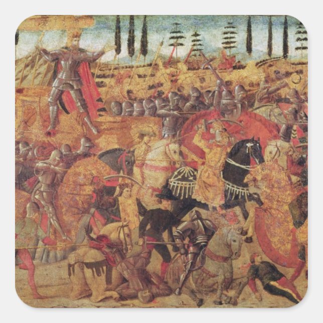 Battle between Darius  and Alexander the Great Square Sticker (Front)