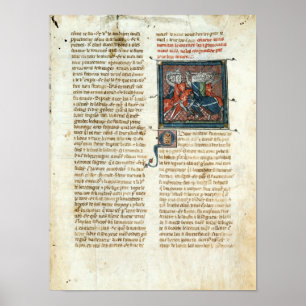 Battle between knights, from 'Roman d'Artus' Poster
