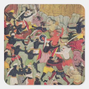 Battle Between the Armies of Rama and Ravana Square Sticker