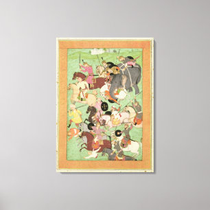 Battle between the forces of Iran and Turan, illus Canvas Print
