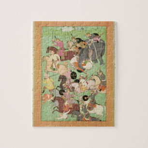 Battle between the forces of Iran and Turan, illus Jigsaw Puzzle
