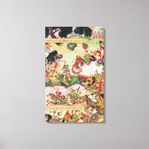 Battle between the forces of Persia and Turan Canvas Print