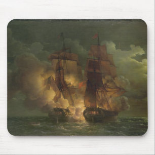 Battle Between the French Frigate 'Arethuse' Mouse Mat