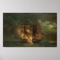 Battle Between the French Frigate 'Arethuse'