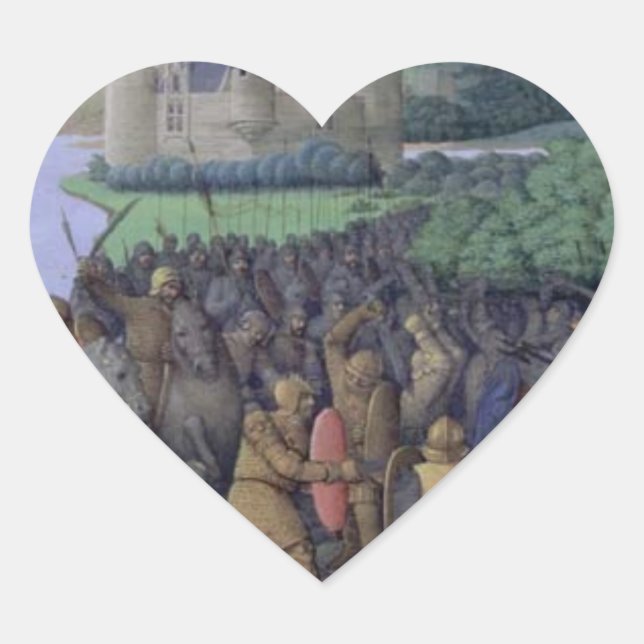 Battle between the Maccabees and the Bacchides Heart Sticker (Front)