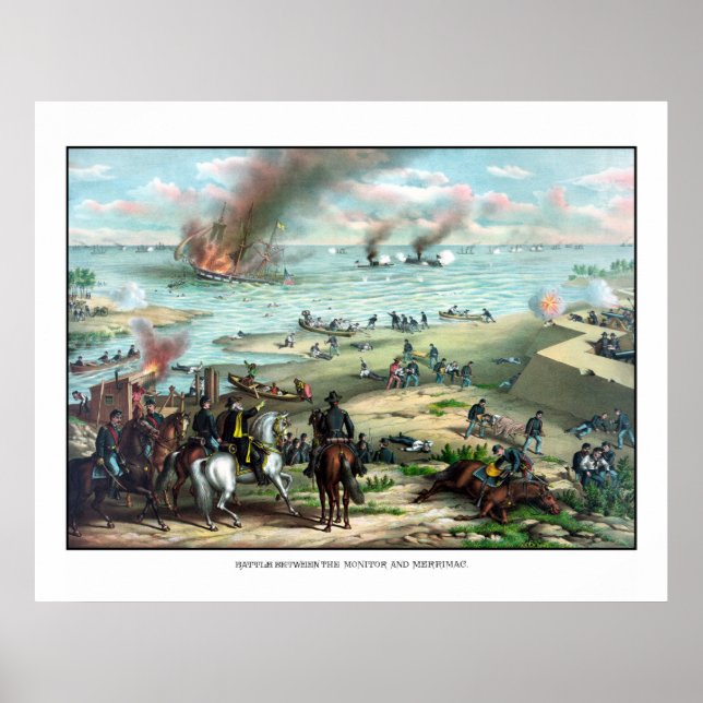 Battle Between The Monitor And Merrimac Poster (Front)