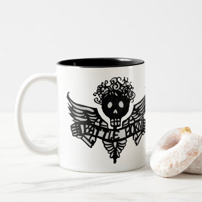 Battle Born Angelina (Rt Handed) Two-Tone Coffee Mug (With Donut)
