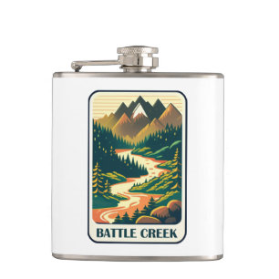 Battle Creek Idaho Colours Hip Flask