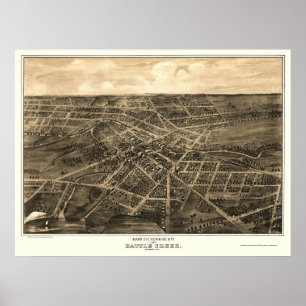 Battle Creek, MI Panoramic Map - 1870 Poster