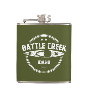 Battle Creek Wild And Scenic River Idaho Kayaking Hip Flask