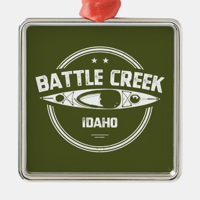 Battle Creek Wild And Scenic River Idaho Kayaking Metal Tree Decoration (Front)