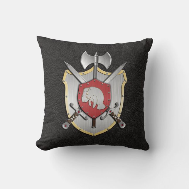 Battle Crest Manatee Black Cushion (Front)
