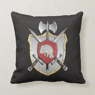 Battle Crest Manatee Black Cushion