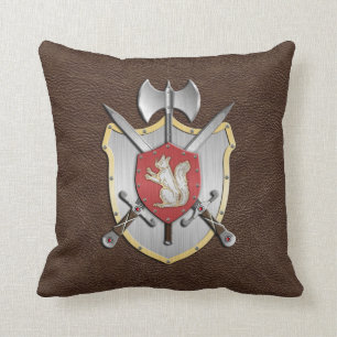 Battle Crest Squirrel Brown Cushion