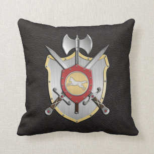Battle Crest Wolf Black Cushion