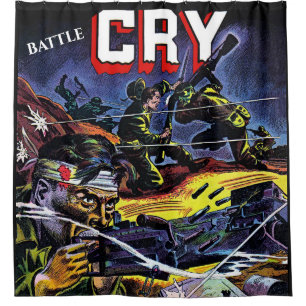 Battle Cry 07 War Vintage Comics Shower Curtain